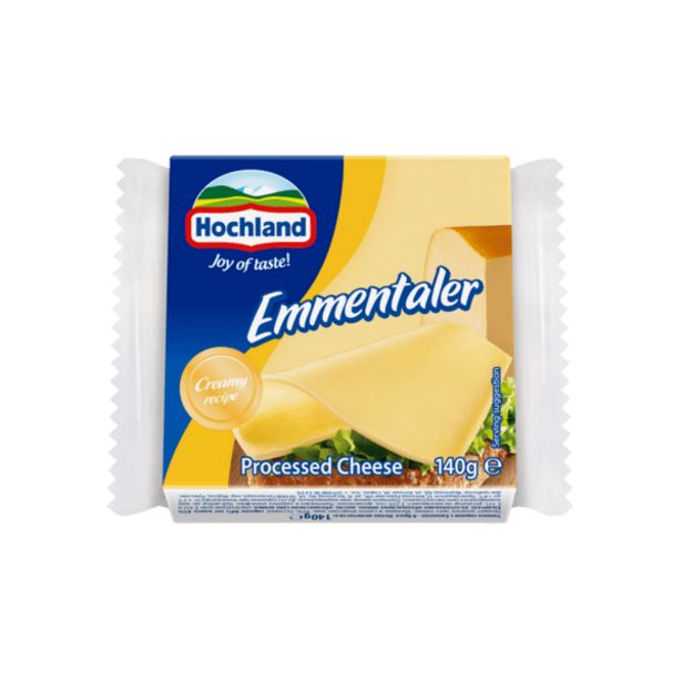 Оферта на Топено сирене HOCHLAND ементал слайс 140 г за 2,99 лв.