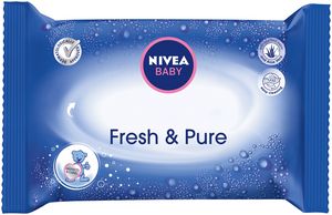 Оферта на NIVEA Baby Кърпички Fresh & Pure с лек лосион пакет x 63 за 3,47 лв. за Аптеки Субра