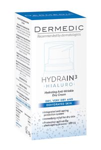 Оферта на DERMEDIC HYDRAIN3 HIALURO хидратиращ дневен крем против бръчки 55g DM-120 за 21,07 лв. за Аптеки Субра